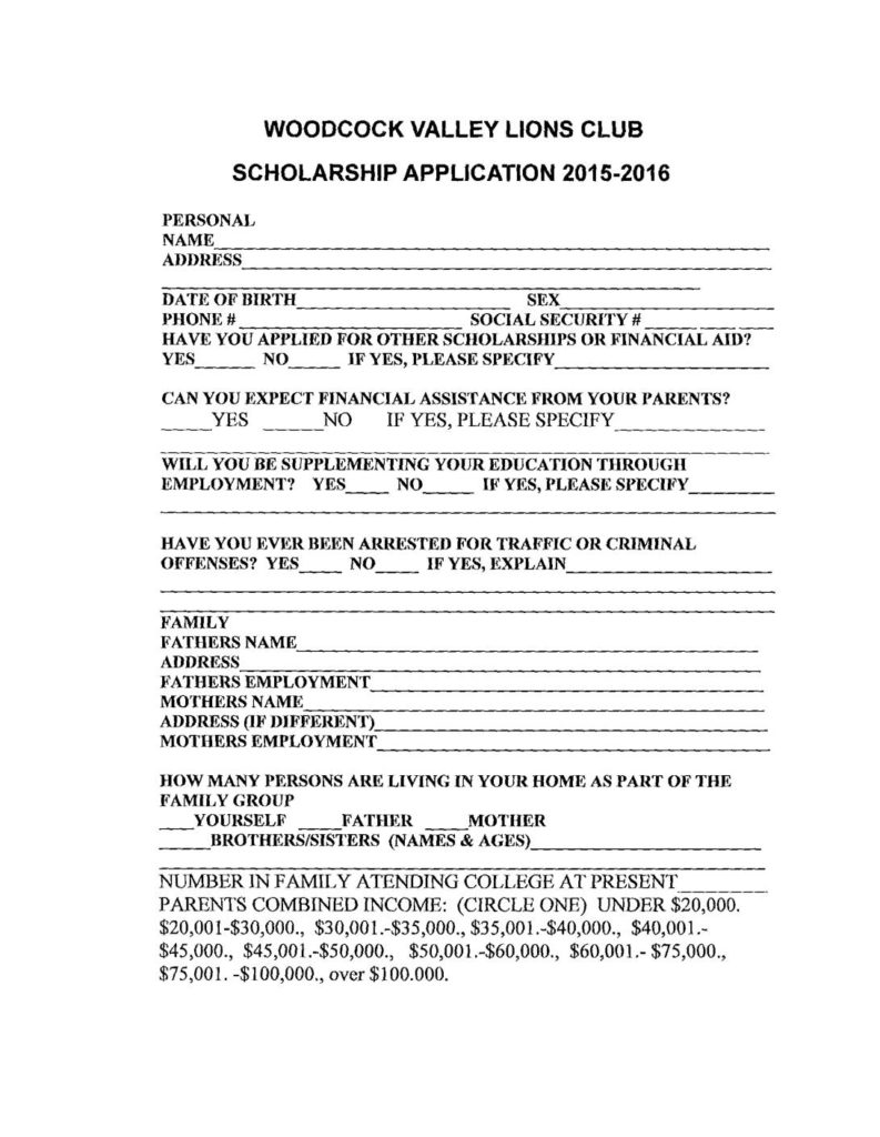 thumbnail of Woodcook Valley Lions Club Scholarship 2016
