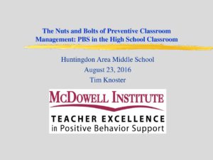 thumbnail of Effective Classroom Management – Dr. Knoster 8.23.16