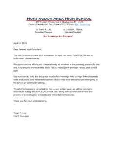 thumbnail of April Active Intruder Drill Cancelled Letter]
