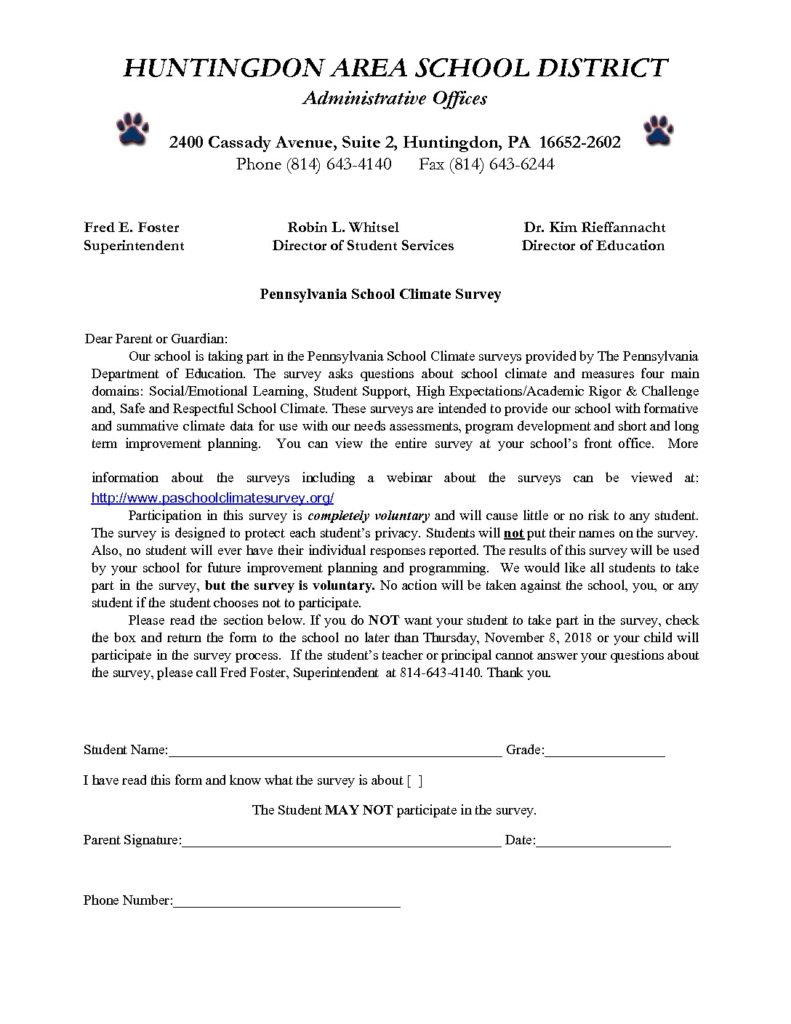 thumbnail of Climate Survey Parent permission form