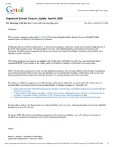 thumbnail of Important School Closure Update- April 9, 2020