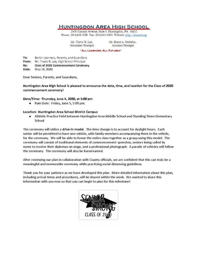 thumbnail of Senior Commencement Ceremony Announcement_ 5_19_20