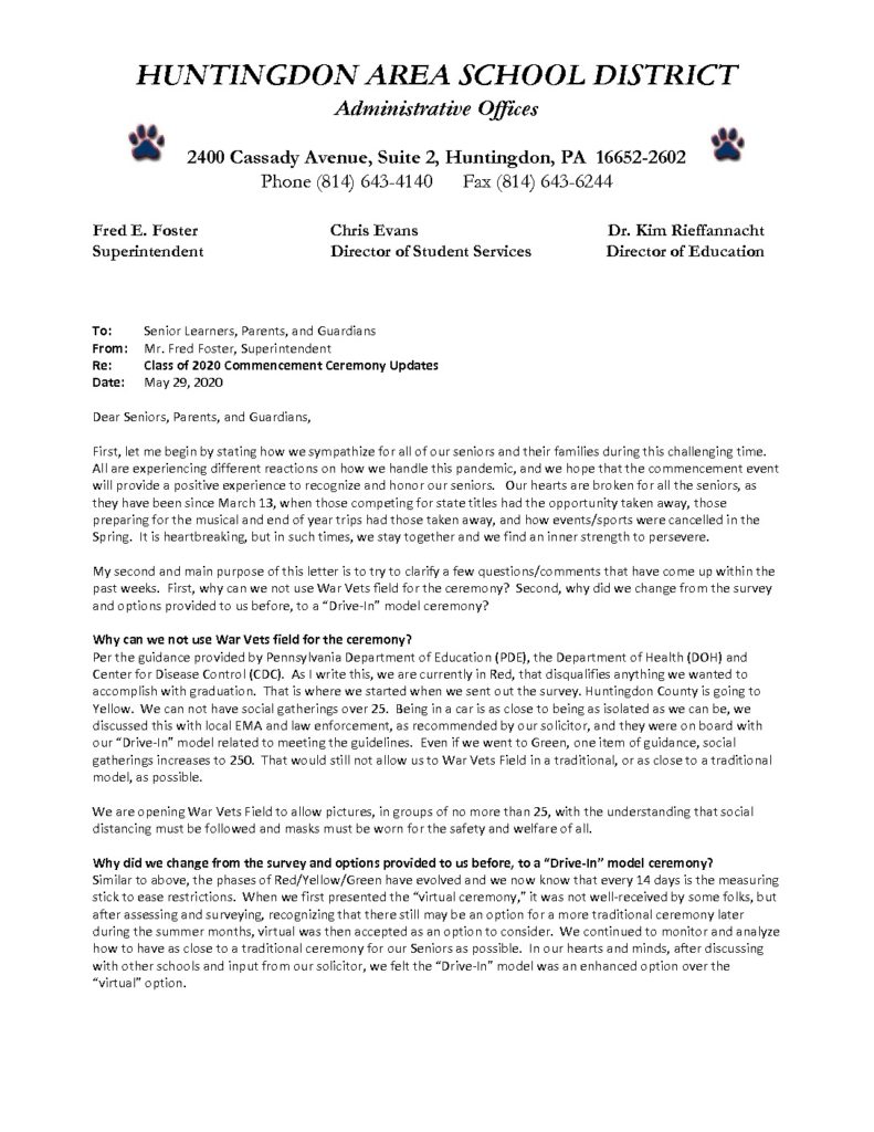 thumbnail of Senior Parent ltr from Superintendent.docx