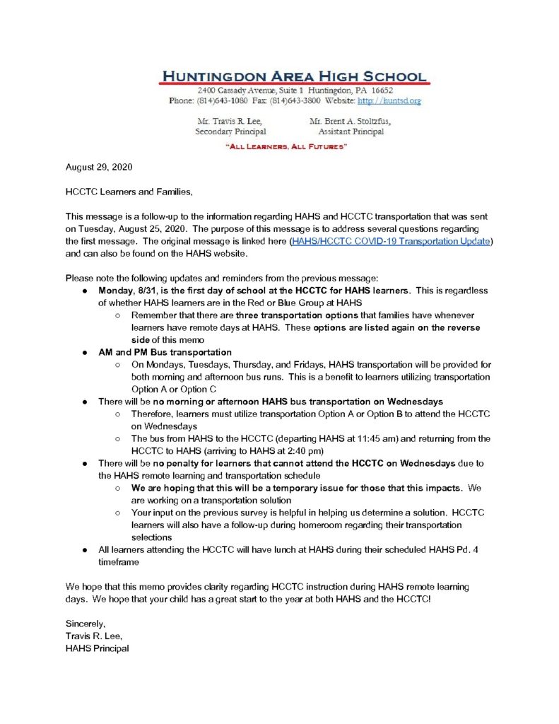 thumbnail of _HAHS_HCCTC COVID-19 Transportation Reminder and Update_ 8_29_20