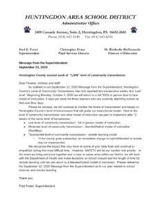 thumbnail of Message from the Superintendent – September 29, 2020