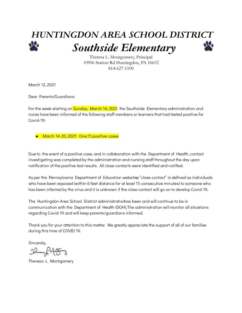thumbnail of _COVID Southside 1 Positive Cases Letter 3_14_21