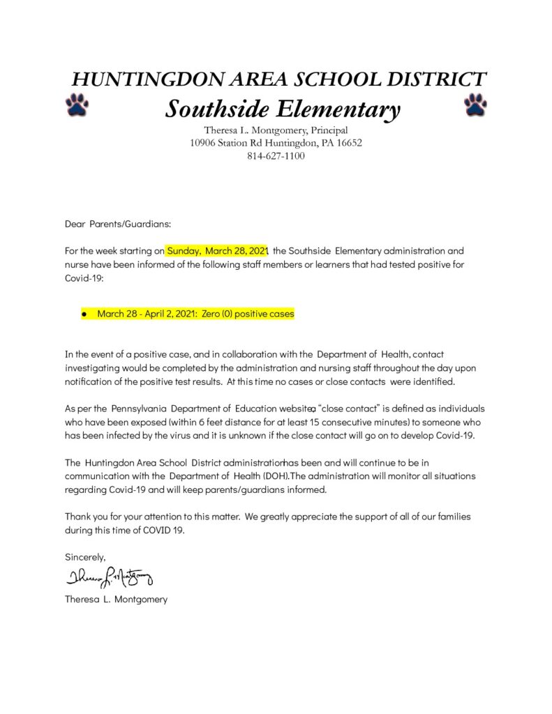 thumbnail of COVID Southside No Positive Cases Letter 3_28_21