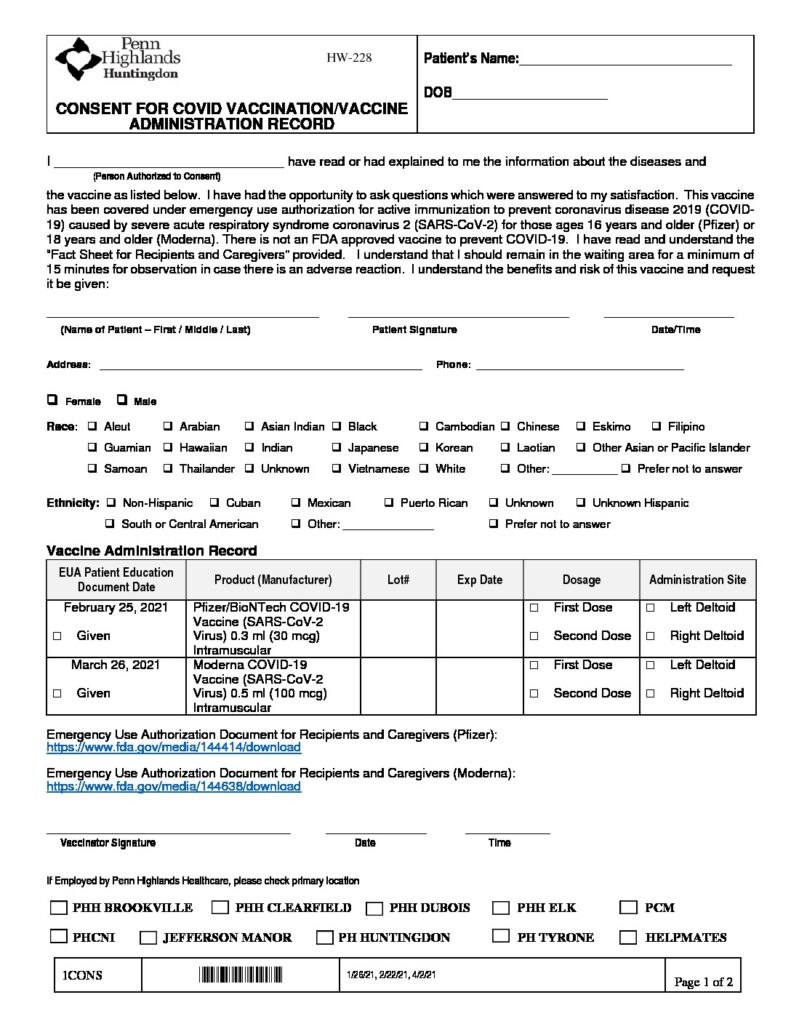 thumbnail of PHH Vaccine Consent