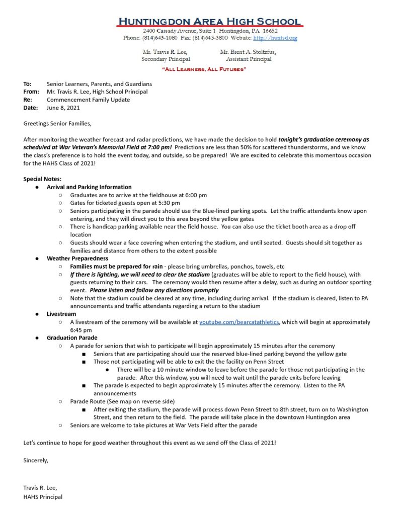 thumbnail of Commencement Family Update_ June 8, 2021