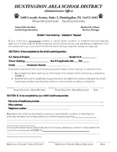 thumbnail of HASD Student Face Covering Exemption Form