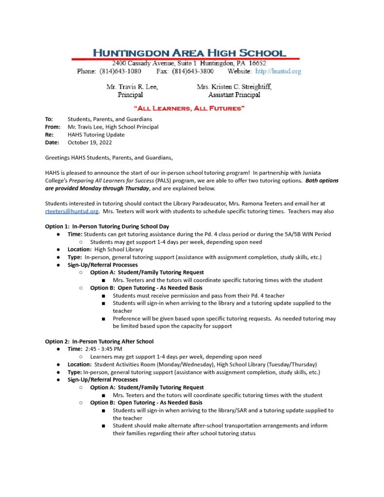 thumbnail of HAHS Tutoring Options_ Fall 2022