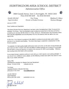 thumbnail of Letter regarding Student Services Director