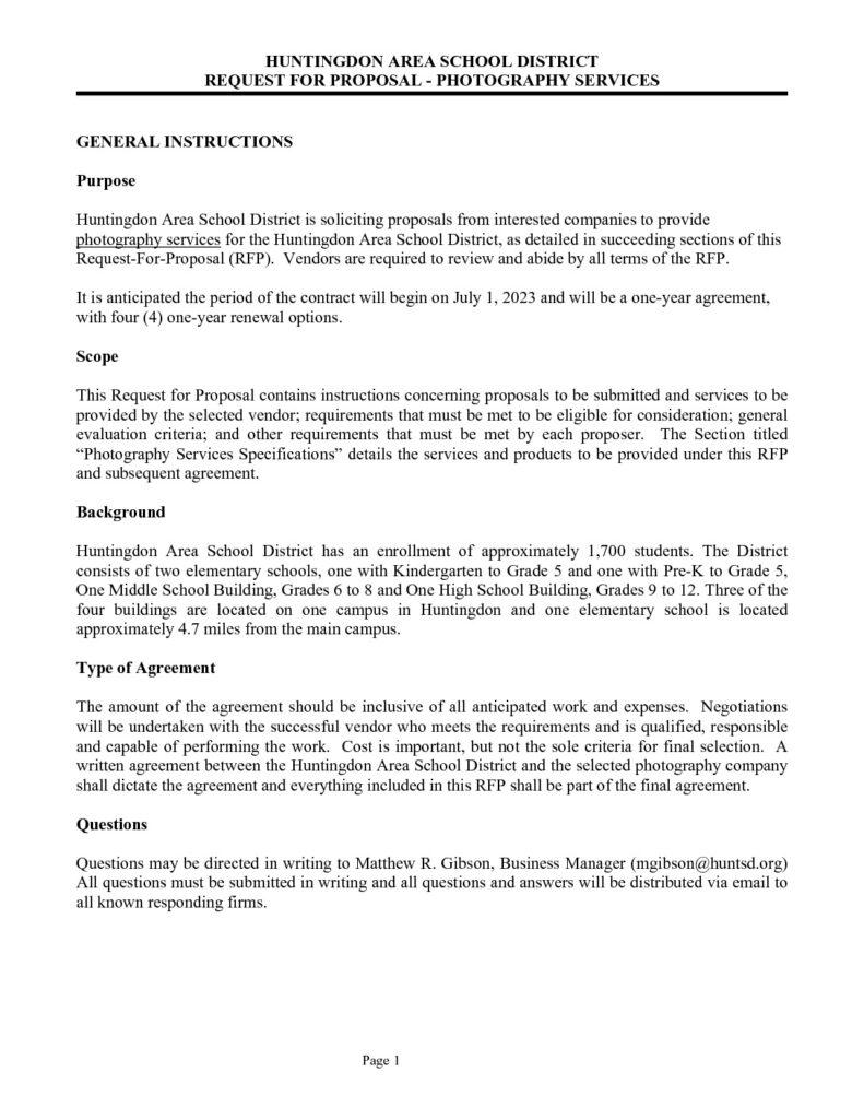 thumbnail of Photography Services RFP