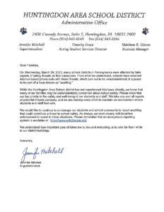thumbnail of Letter regarding Campus Safety from the Superintendent