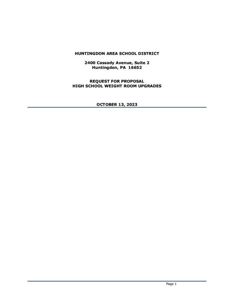 thumbnail of Weight Room RFP