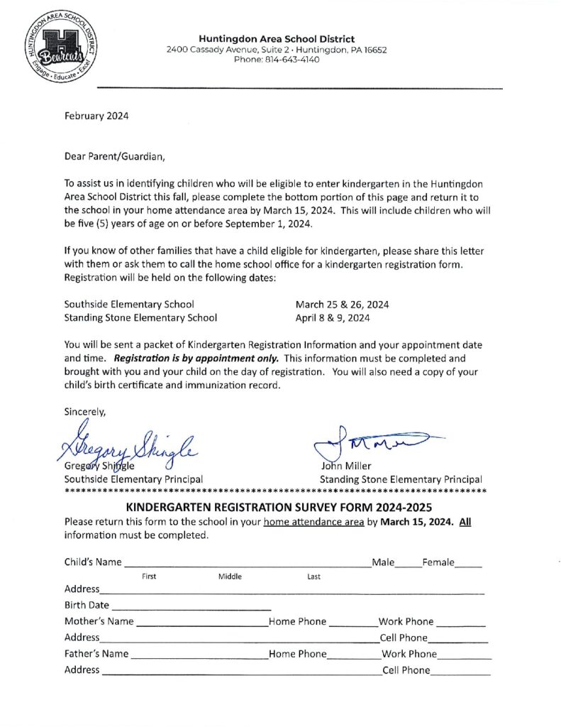 thumbnail of Kindergarten Registration Information