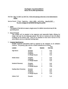 thumbnail of Refuse Service Bid Specifications 2024-2027