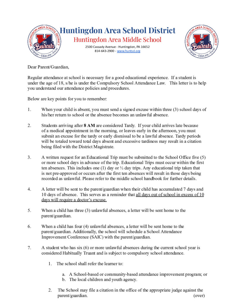 thumbnail of Attendance letter beginning of year 2024