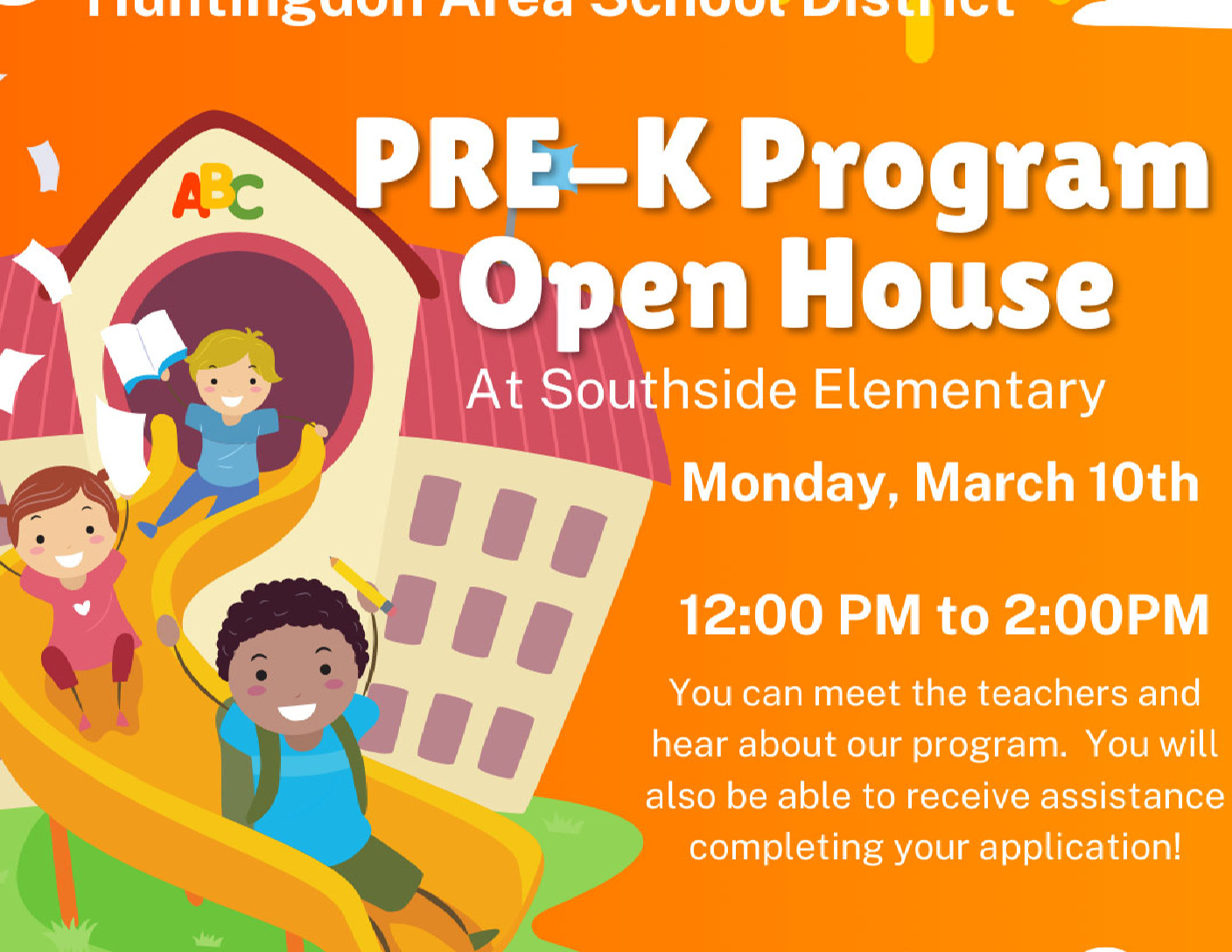 2025-2026 Pre-K Program Open House - Huntingdon Area School District