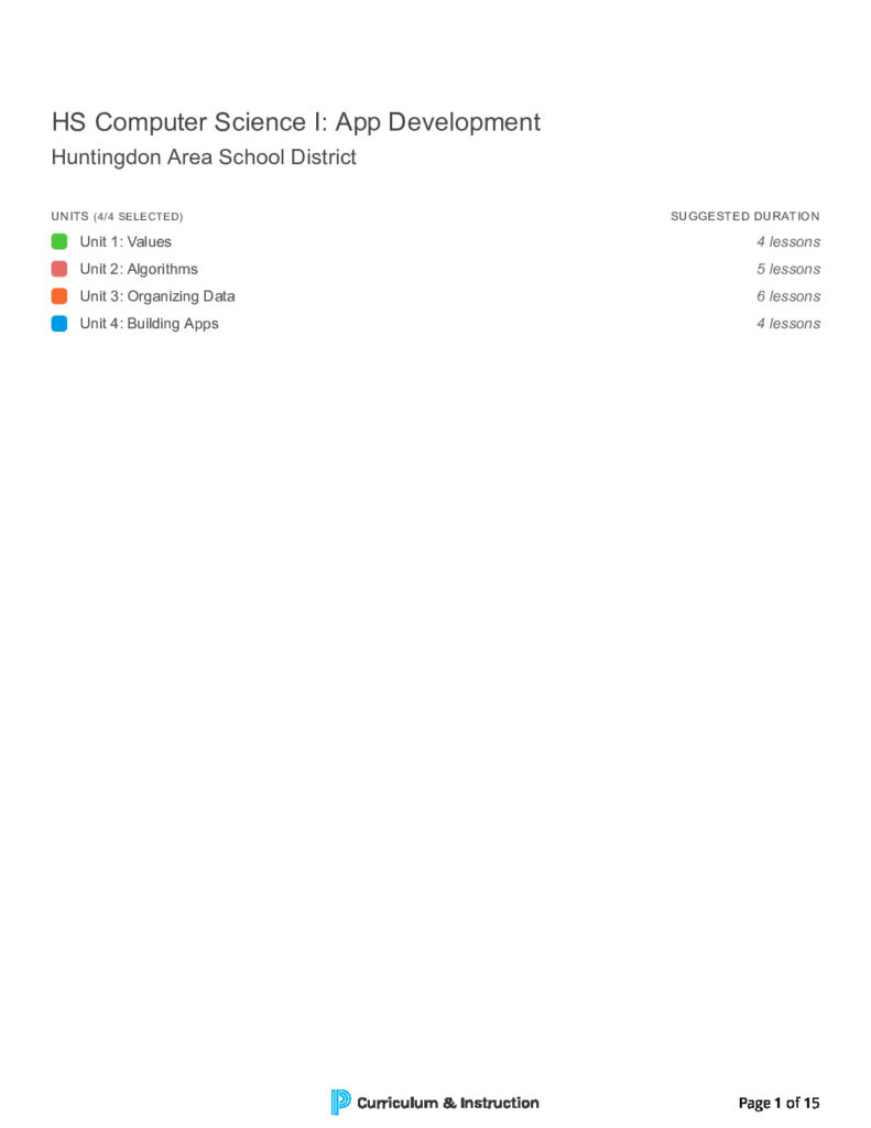 thumbnail of HS Computer Science I App Development