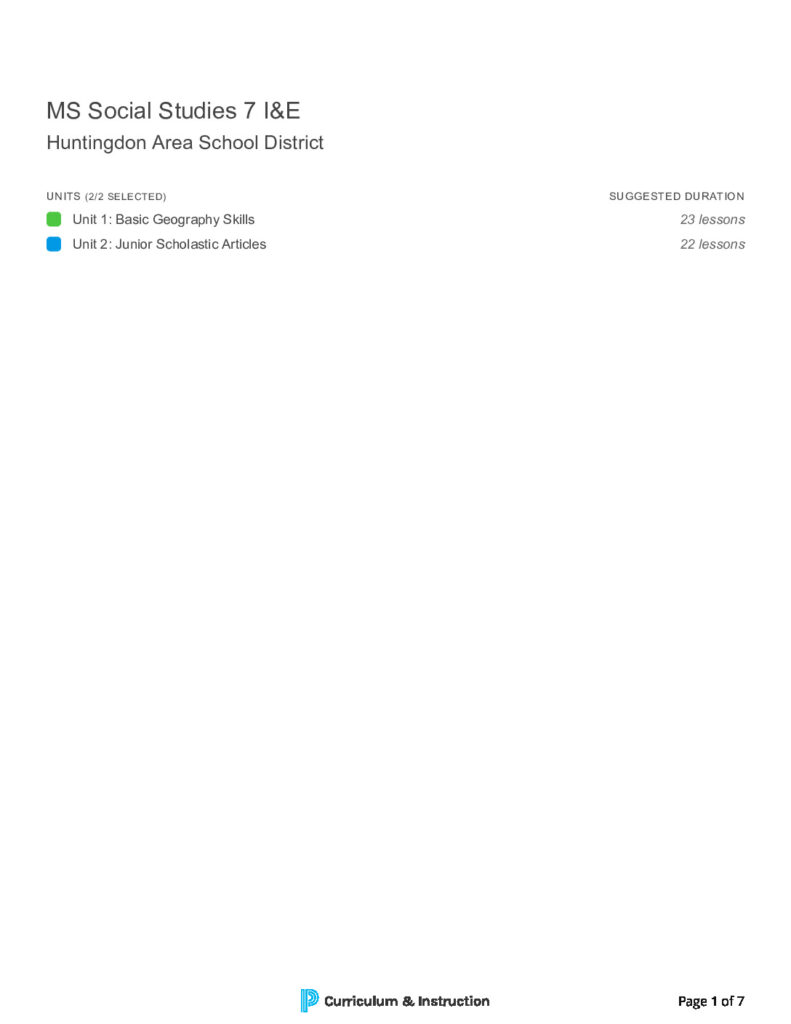 thumbnail of MS Social Studies 7 I&E