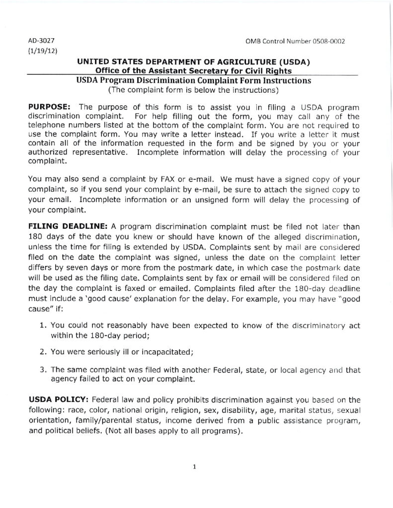 thumbnail of USDA_Program_Discrimination_Complaint_Form
