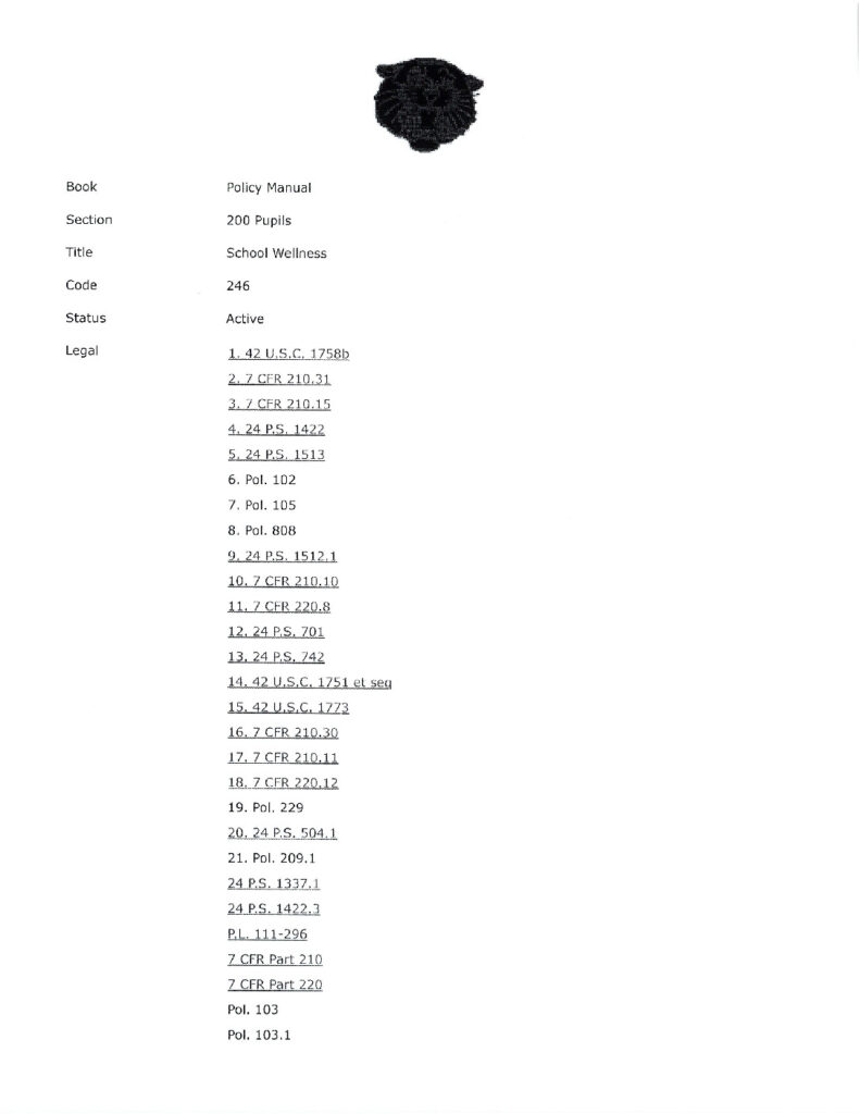 thumbnail of Wellness Policy