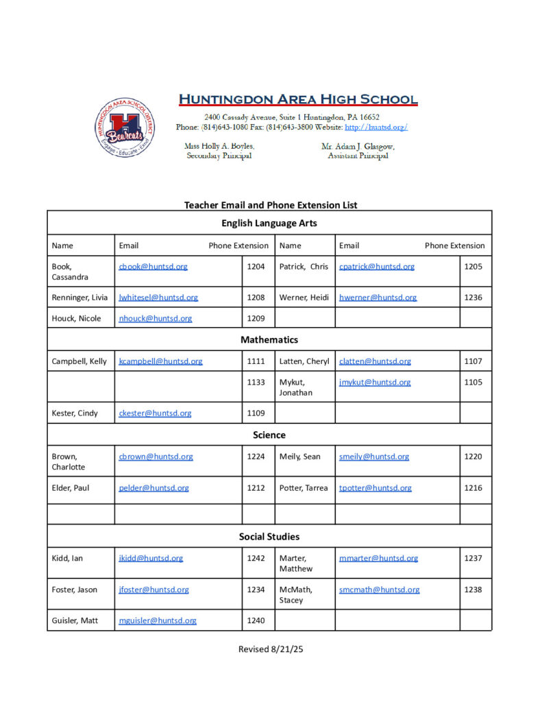 thumbnail of HS Teacher and Staff Email_Phone List 25-26