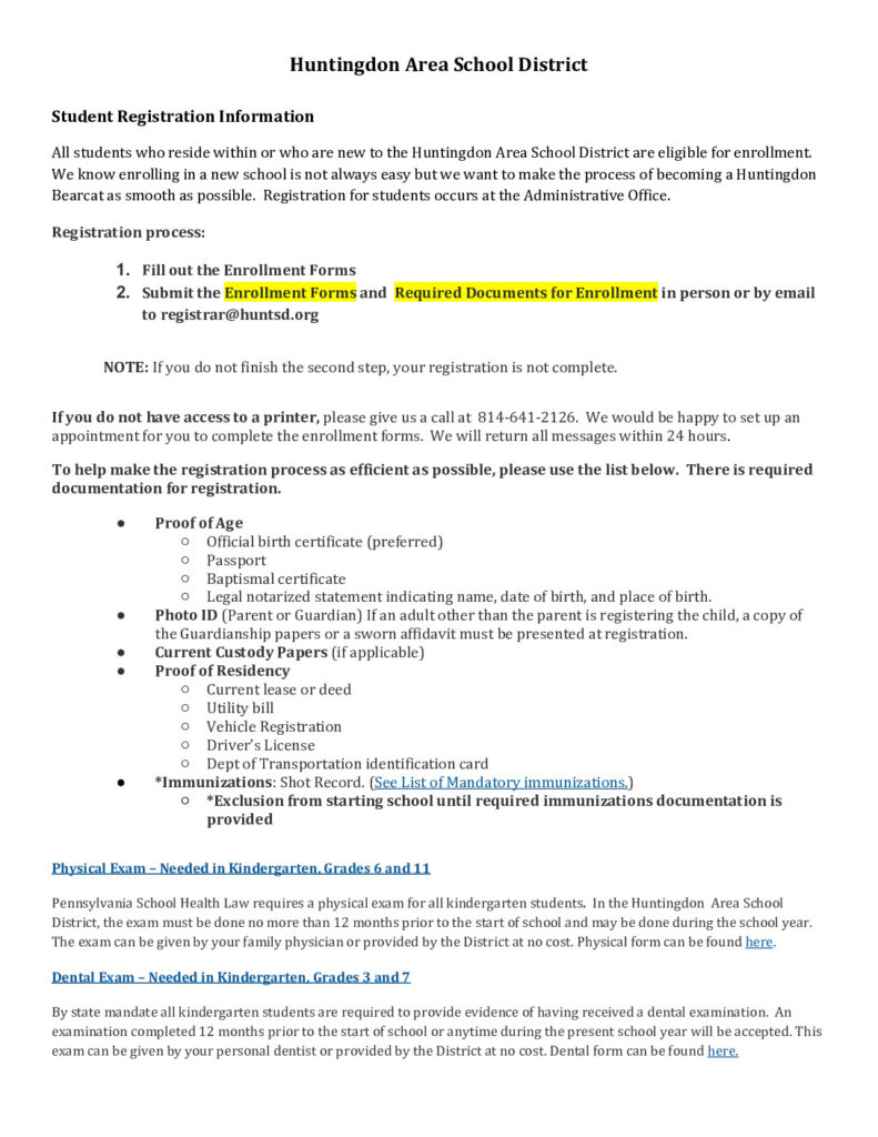 thumbnail of HASD Student Registration Forms 2026-2027