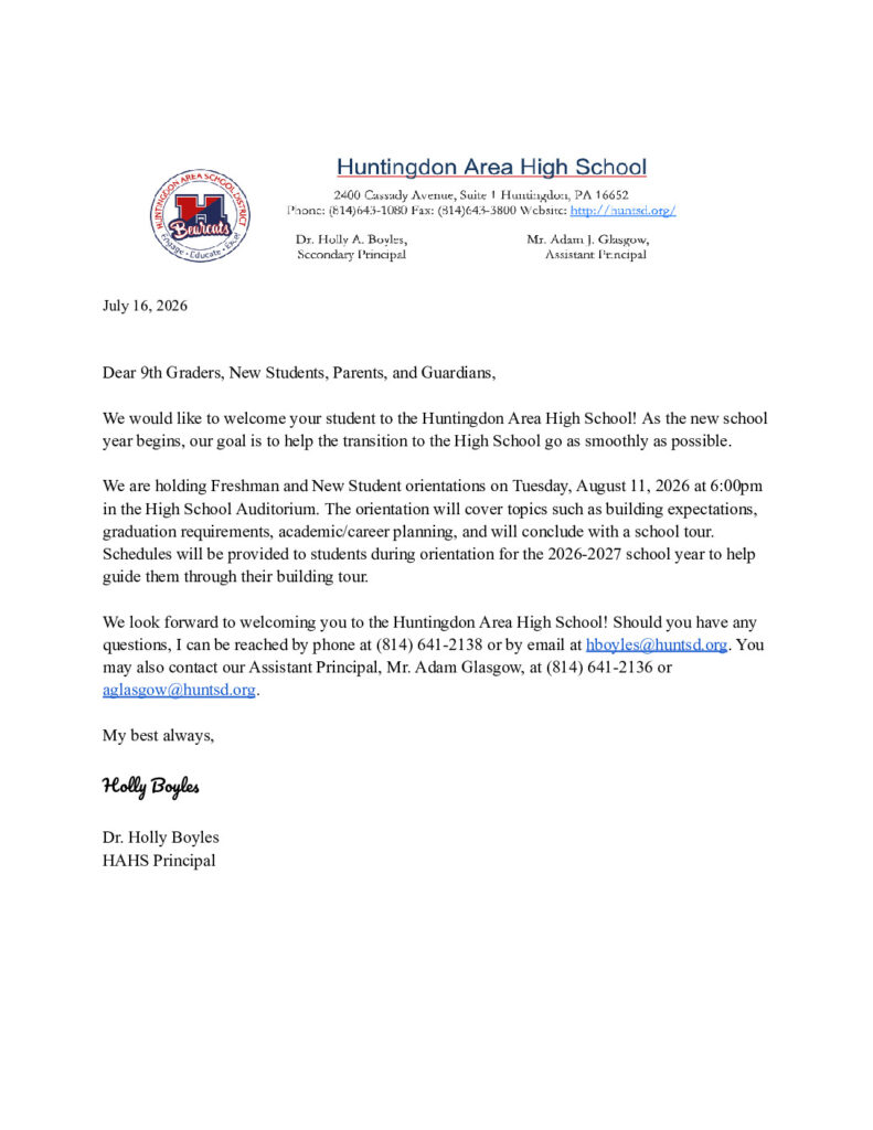 thumbnail of 26-27 9th Grade Orientation Letter